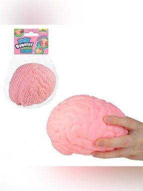 Pink Brain Squishy Stress Toy Jumbo Squeeeze TikTok Viral!